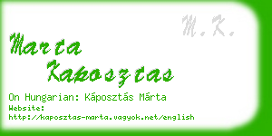 marta kaposztas business card