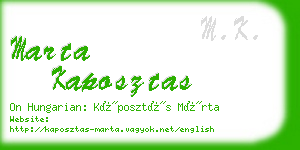 marta kaposztas business card